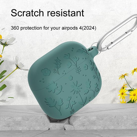 YONO Hoesje geschikt voor Airpods 4 - Case - Special Siliconen - Donkergroen