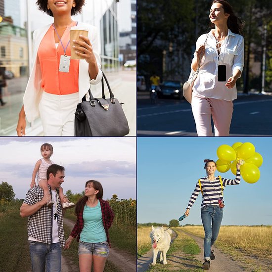 YONO Telefoonkoord Universeel – Nylon Telefoon Ketting Verstelbaar – Phone Cord – Telefoon GSM Koord - Zwart