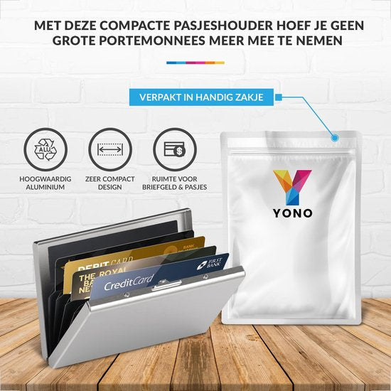 RFID Pasjeshouder – Aluminium Creditcardhouder - Geschikt voor Mannen en Vrouwen – Zilver