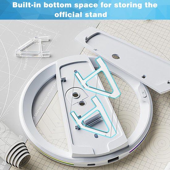 YONO Verticale Standaard geschikt voor Playstation PS5 - Digital - Disc - Slim - Pro - met Verlichting - Voet - Houder - Wit