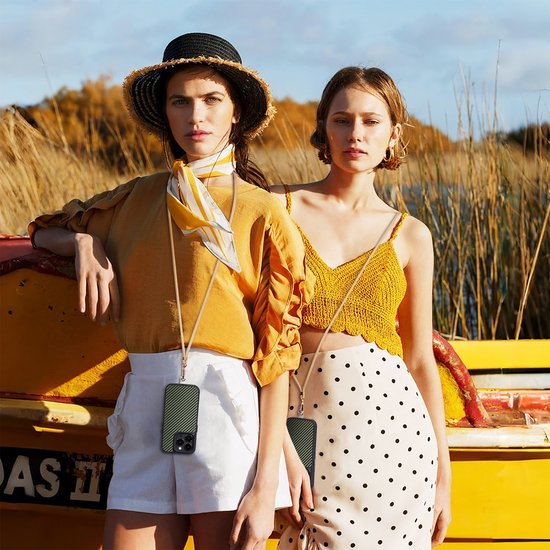 YONO Telefoonkoord Universeel - Telefoonketting Verstelbaar - Gsm Koord - Phone Cord - Nylon - Champagne