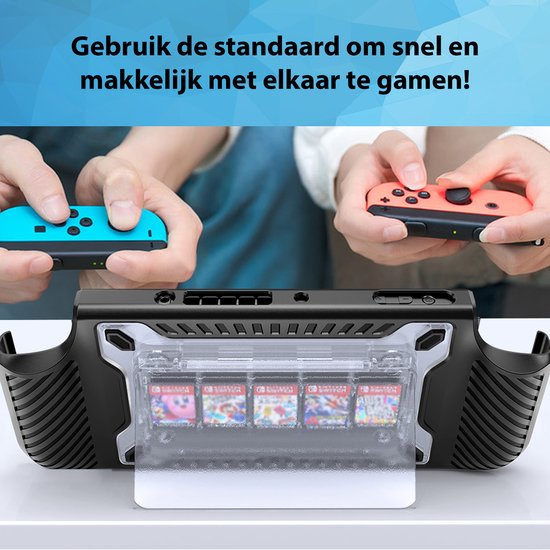 YONO Grip Case geschikt voor Nintendo Switch OLED - Ergonomische Console Hoesje met Game Card Opberging en Standaard - Beschermhoes Accessoires - Zwart