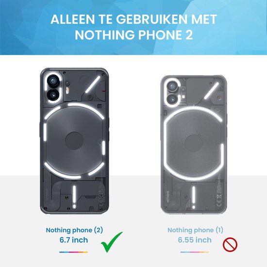 YONO Hoesje geschikt voor Nothing Phone 2 - Case met Screen Protector - Transparant