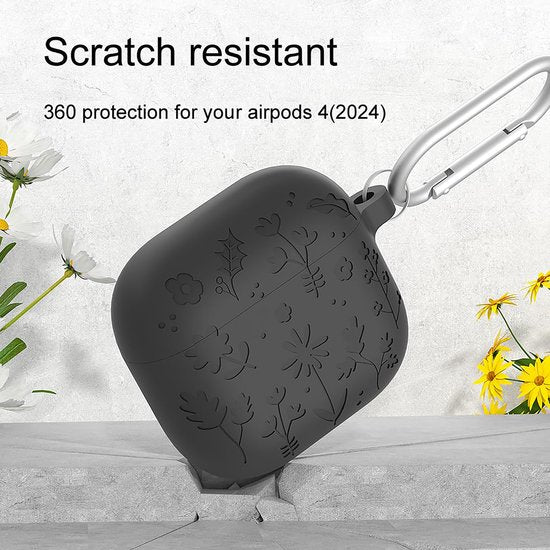 YONO Hoesje geschikt voor Airpods 4 - Case - Special Siliconen - Zwart