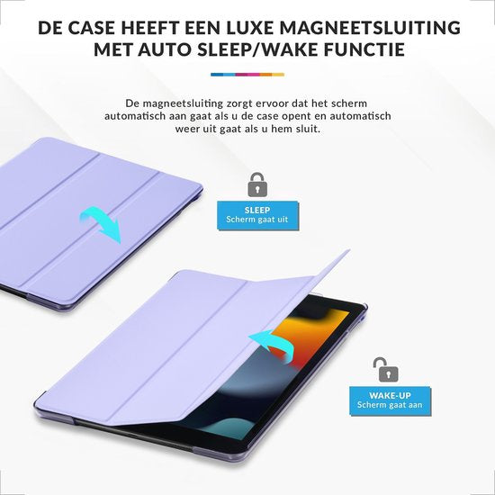 YONO Hoes geschikt voor iPad 9 10.2 inch - 9e Generatie - 8e - 7e - 2021 - 2020 - 2019 - Case Cover - Tablet Hoesje - Lila