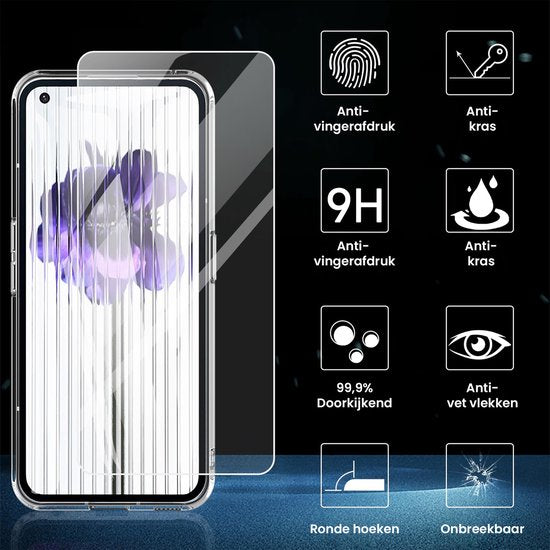 YONO Hoesje geschikt voor Nothing Phone 2 - Case met Screen Protector - Transparant