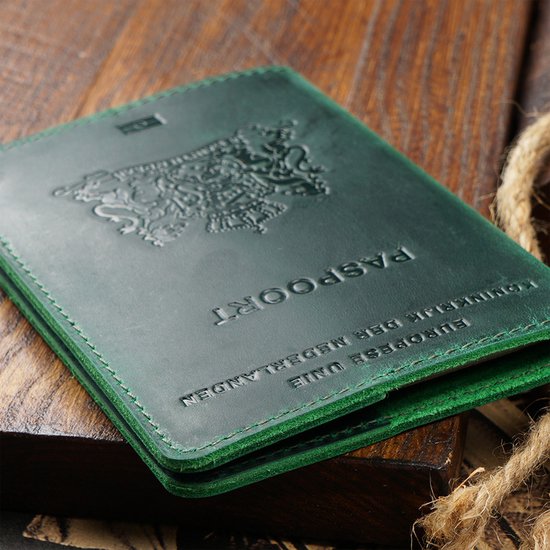 YONO Paspoort Hoesje Nederland Leer - Houder Cover Mapje - Donkergroen