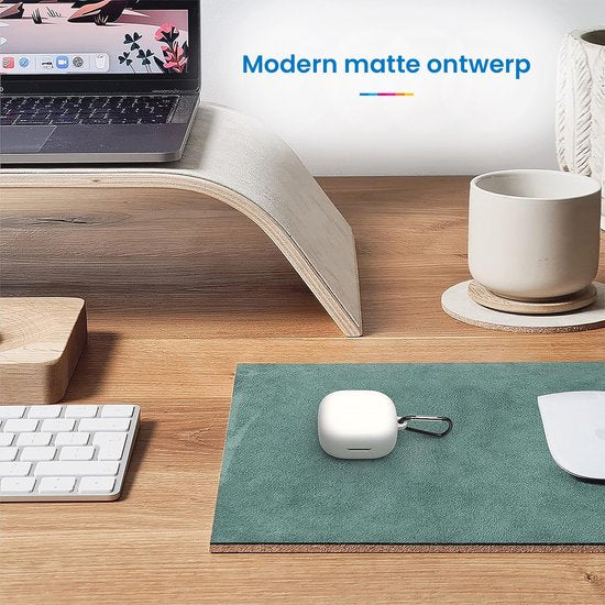 YONO Soft Case geschikt voor JBL Wave 300TWS - Hoesje met Clip - Wit