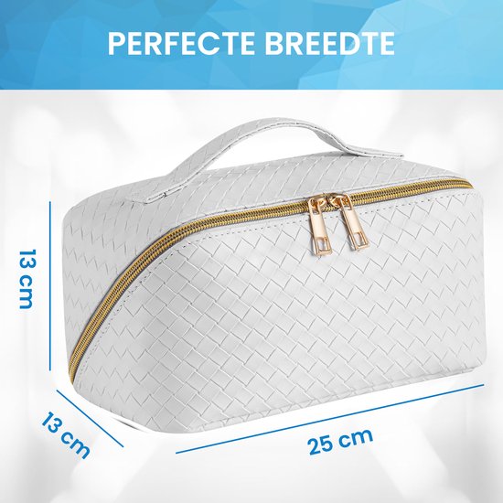 YONO Reis Make Up Tas - Toilettas Etui - Cosmetica Tas - Beauty Case Organizer - Large - Wit