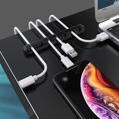 YONO Kabel Organiser Zelfklevend - Set van 3 - Kabelhouder - Kabel Management - Kabelclip Bureau - Tafel - Zwart