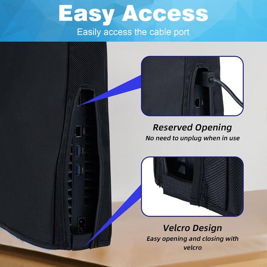 YONO Beschermhoes geschikt voor Playstation 5 SLIM - Stofkap - Hoes - PS5 Accessoires - Zwart