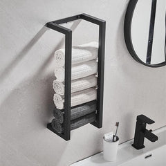 YONO Handdoekrek Badkamer Hangend - Badkamerrek - Handdoekhouder - Handdoekenrek - RVS - Zwart