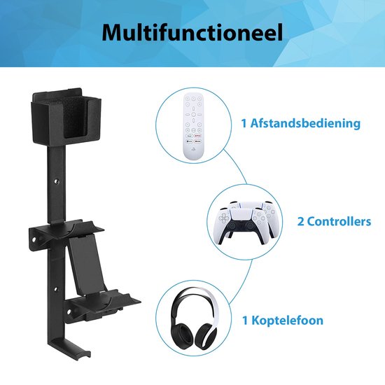 YONO Headset en Controller Houder met Muurbevestiging - Wall Mount Accessoires geschikt voor PS5/PS4/Xbox/Switch - Koptelefoon Muurbeugel - Zwart