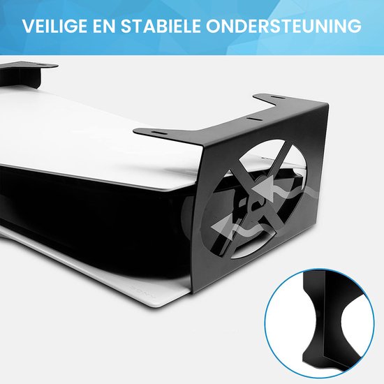 YONO Bureau Houder geschikt voor Playstation 5 (Digital & Disc Edition) - Beugel Horizontaal - PS5 Standaard Accessoires - Zwart