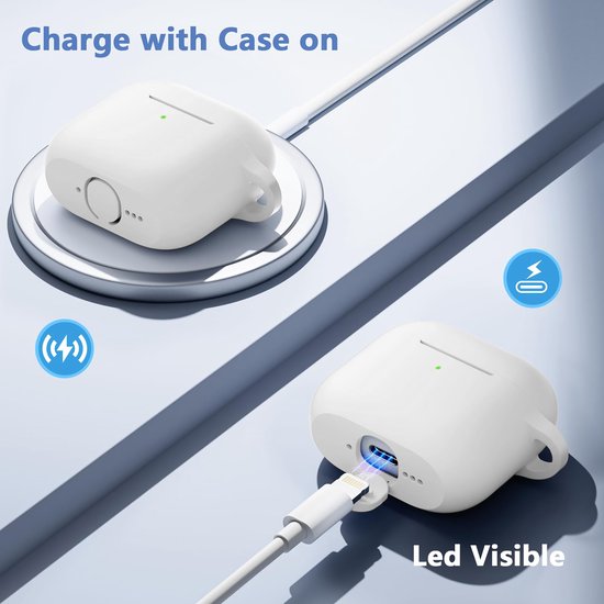 YONO Hoesje geschikt voor Airpods 4 - Case - Siliconen - Wit