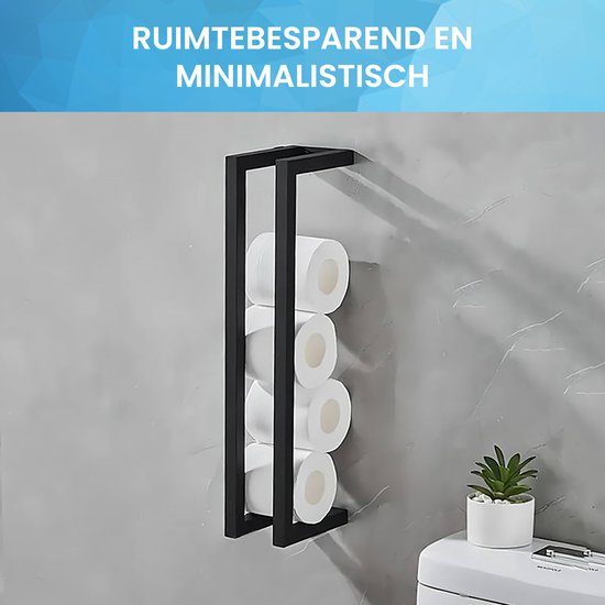 YONO Reserverolhouder Hangend - Toiletrolhouder - WC Rolhouder - Rollenhouder - Zwart