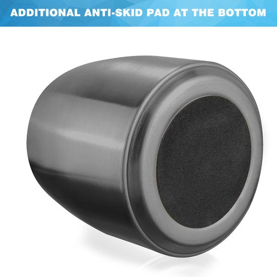 YONO Metalen Asbak met Deksel - voor Buiten en Binnen - RVS - Zwart