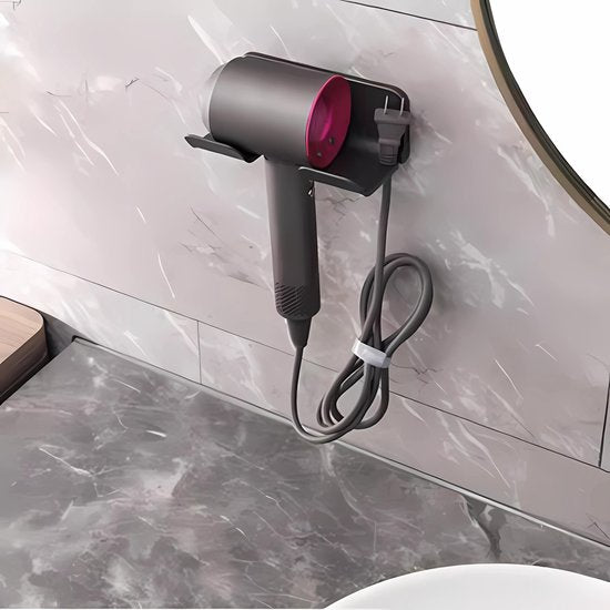 YONO Houder geschikt voor Dyson Supersonic Fohn - Wand Bevestiging Accessoires - Zelfklevende Muurbeugel - Zwart