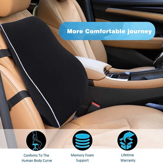 YONO Rugkussen Onderrug Ergonomisch - Autostoel - Bureaustoel - Memory Foam - Orthopedisch Lendekussen - Rugsteun