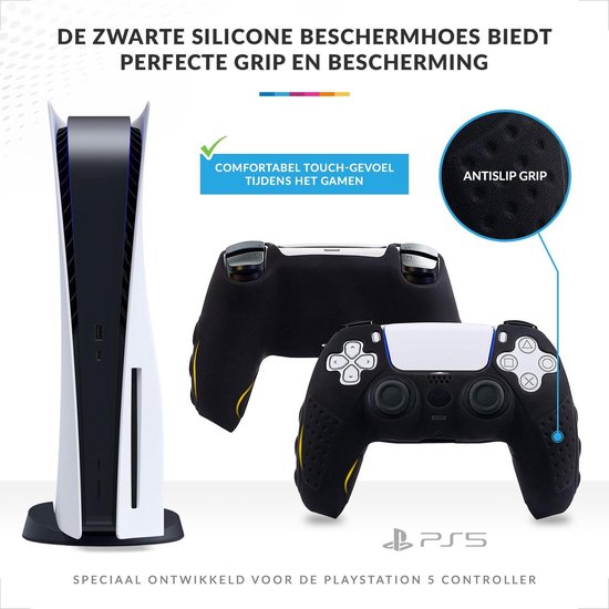 YONO Controller Hoesje geschikt voor PS5 – Skin met Thumb Grip Playstation 5 – Zwart