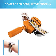 YONO Horlogeband Inkorter Set - Horloge Pin Verwijderaar - Versteller Verkleiner Gereedschap - Oranje