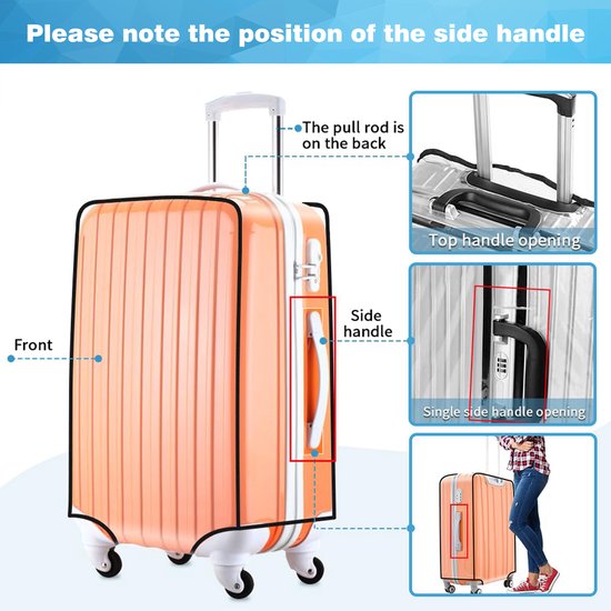 YONO Kofferhoes Transparant - Koffer Beschermhoes - Medium