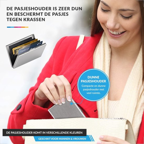 RFID Pasjeshouder – Aluminium Creditcardhouder - Geschikt voor Mannen en Vrouwen – Zilver