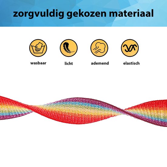 YONO Nylon Armband Kinderen geschikt voor Apple Airtag - Bandje Kind met Houder - GPS Polsband - Case - Hoesje - Regenboog