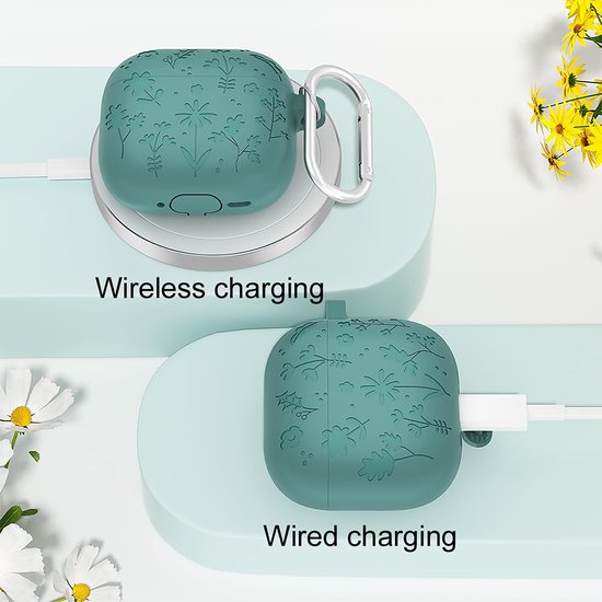 YONO Hoesje geschikt voor Airpods 4 - Case - Special Siliconen - Donkergroen