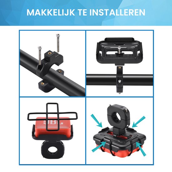 YONO Stuurbevestiging geschikt voor JBL Go 4 3 2 - Handlebar Mount - Houder voor Fiets - Zwart