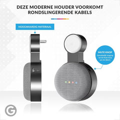 YONO Houder geschikt voor Google Nest Mini – Wall Mount – Zwart