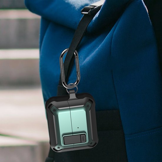 YONO Armor Hard Case geschikt voor Samsung Galaxy Buds 3 - 3 Pro - Hoesje met Lock - Donkergroen