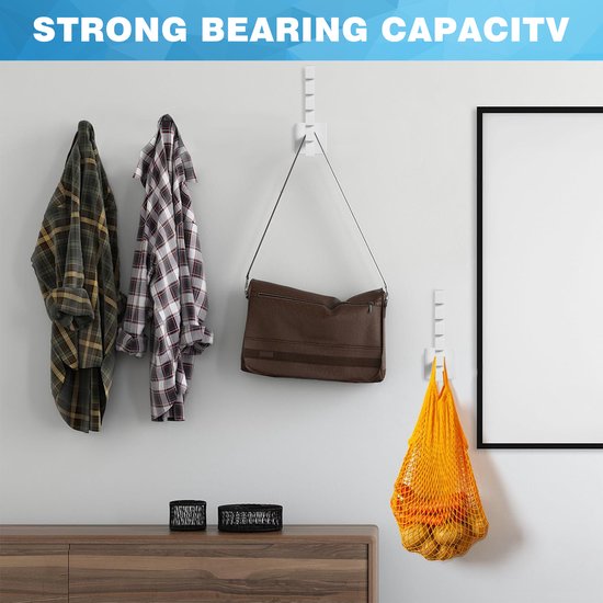 YONO Cap Rack Zelfklevend - Petten Houder - Rek - Opbergen - Pethouder Kapstok - Wit