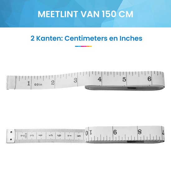 YONO Meetlint Lichaam - Omtrekmeter - 150 cm - Meetlint - Rolmaat - Kleding - Set