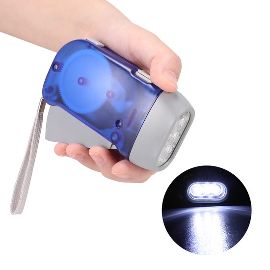 YONO Led Knijpkat Set - met Dynamo Oplaadbaar - Opwindbare Zaklampen - Handmatig Zonder Batterij Opwindbaar - 8 Stuks