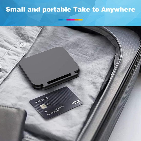 YONO Reiswekker Digitaal met Alarm - Klok met Temperatuur en Datum - Compact en Opvouwbaar voor Reizen - Zwart