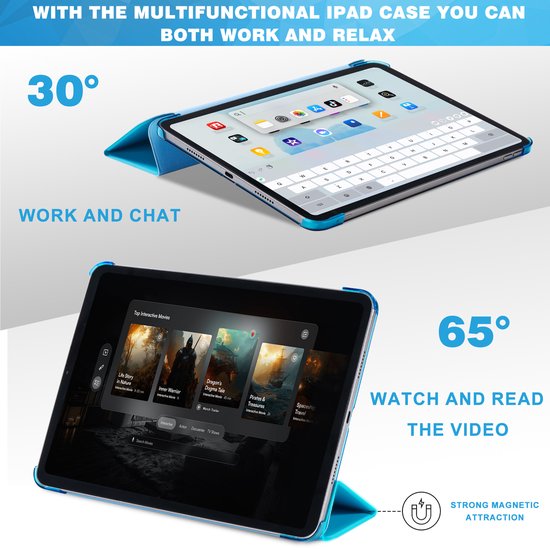 YONO Hoes geschikt voor iPad Air 2024 - 11 Inch - iPad Pro 2022 - 2021 - Case Cover - Tablet Hoesje - Lichtblauw