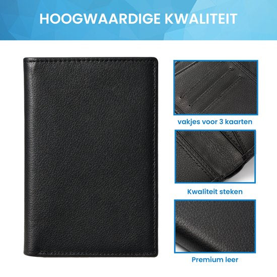 YONO Paspoort Hoesje - Paspoorthouder Leer - Houder - Cover - Mapje - Zwart