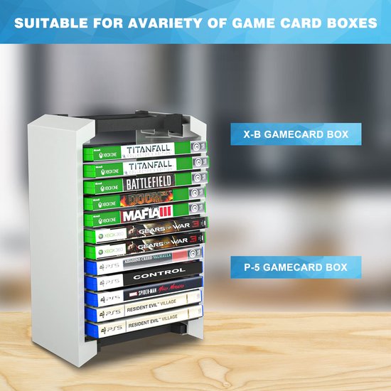 YONO Game Opbergrek - Spellen Houder geschikt voor PS5 - Xbox - Accessoires - DVD - 18 Games