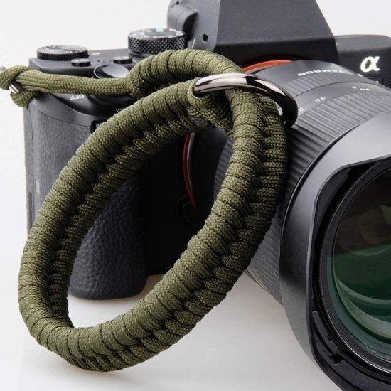 YONO Nylon Camera Polsband Universeel – Wrist Strap – Handvat Grip – Hand Riem geschikt voor Canon / Nikon / Sony - Donkergroen