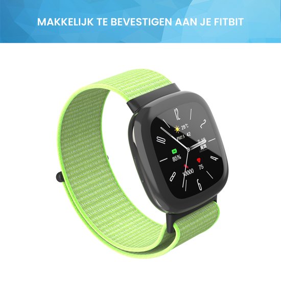 YONO Nylon Velcro Bandje geschikt voor Fitbit Versa 4 / Sense 2 - Vibrant