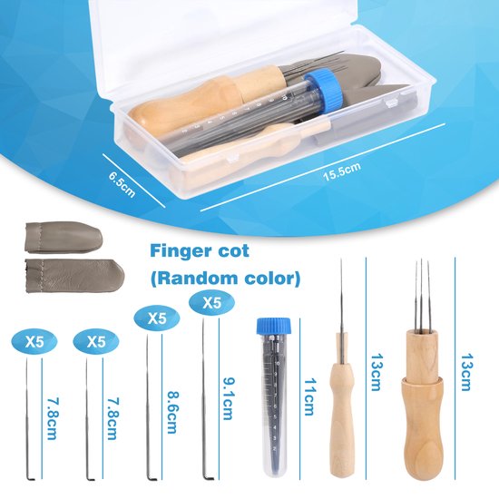 YONO Naaldvilten Pakket - Vilt Naalden - Needle Felting Starterset voor Viltwol - 24 Delig