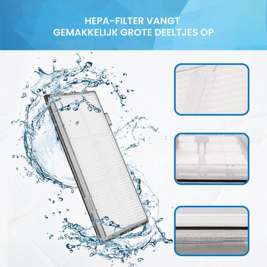 YONO Accessoires Set geschikt voor Xiaomi Mi Roborock S7 / S7+ / S7 MaxV / S7 MaxV Plus / S7 MaxV Ultra - Vervangbare Robot Stofzuiger Onderdelen - Filter, Mop en meer - 14 in 1