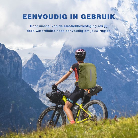 YONO Regenhoes Rugzak Waterdicht - Backpack Hoes - Reflecterend - 41 tot 59 Liter - Groen - L