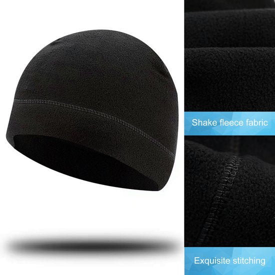 YONO Thermo Muts - Helmmuts Fleece - Fiets Muts voor onder Helm - Heren en Dames - Winter - Zomer - Zwart