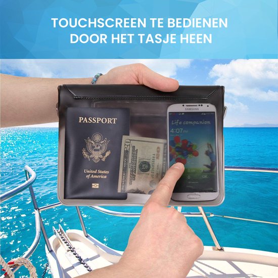 YONO Heuptasje Waterdicht - Fanny Pack Doorzichtig - Waterdichte Heuptas - Vakantie - Reizen - Festival - Dames en Heren - Donkergrijs