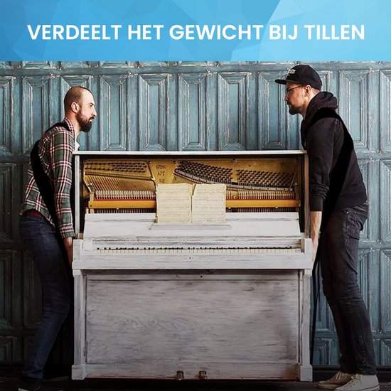 YONO Verhuisbanden Verstelbaar - Tilhulp Verhuis Harnas - Tilbanden set van 2 - Zwart