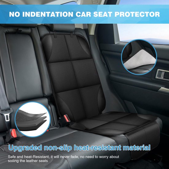 YONO Autostoel Beschermer met Organizer - Universeel - geschikt voor Isofix - Kinderstoel - Beschermer - Hoes Voorkant en Achterkant Auto Stoel - Zwart