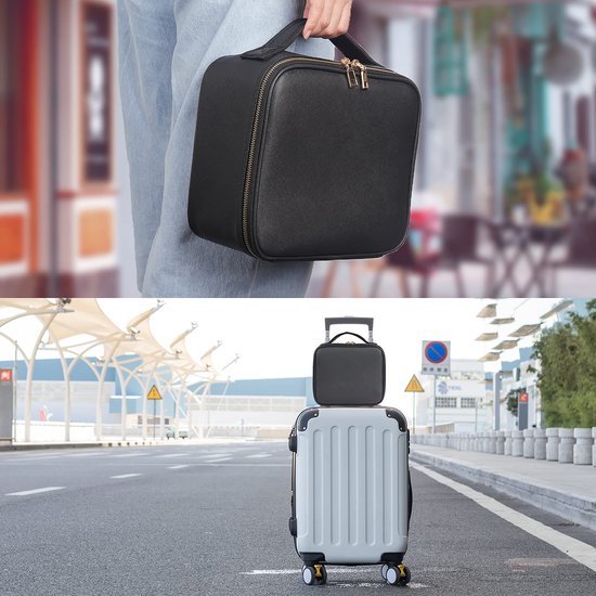 YONO Make Up Tas met Organizers - Beautycase Koffer - Dames en Meisjes - Zwart