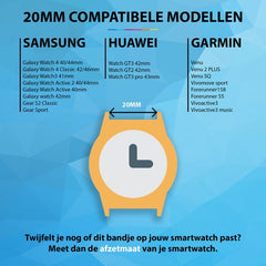 YONO Sport Air Smartwatch Bandje 20mm - Horlogebandje geschikt voor Samsung Galaxy Watch 7 / 6 / 5 / Pro / 4 / 3 / Active 2 - Polar Ignite / Unite – Huawei - Donkerblauw / Grijs
